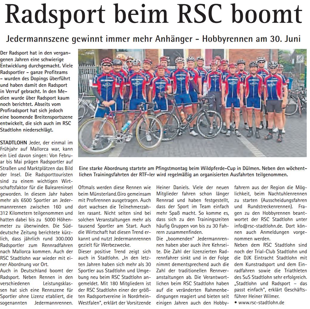 Radsport beim RSC  boomt